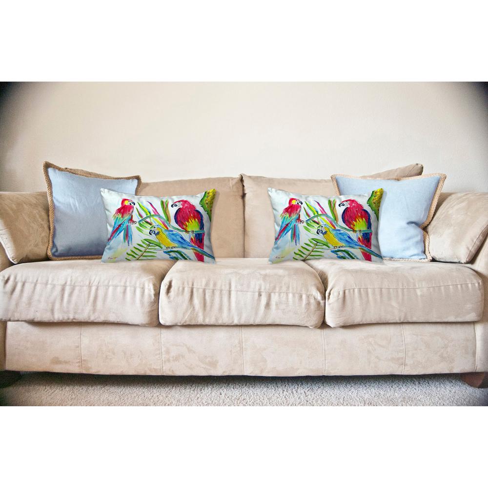 Three Parrots No Cord Pillow 16x20. Picture 2