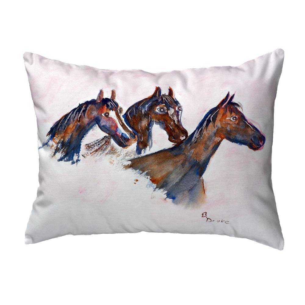Three Horses No Cord Pillow 16x20. Picture 1