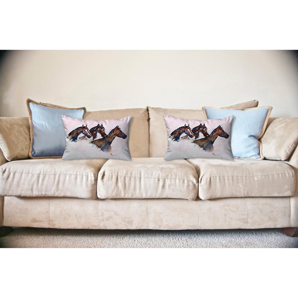 Three Horses No Cord Pillow 16x20. Picture 2