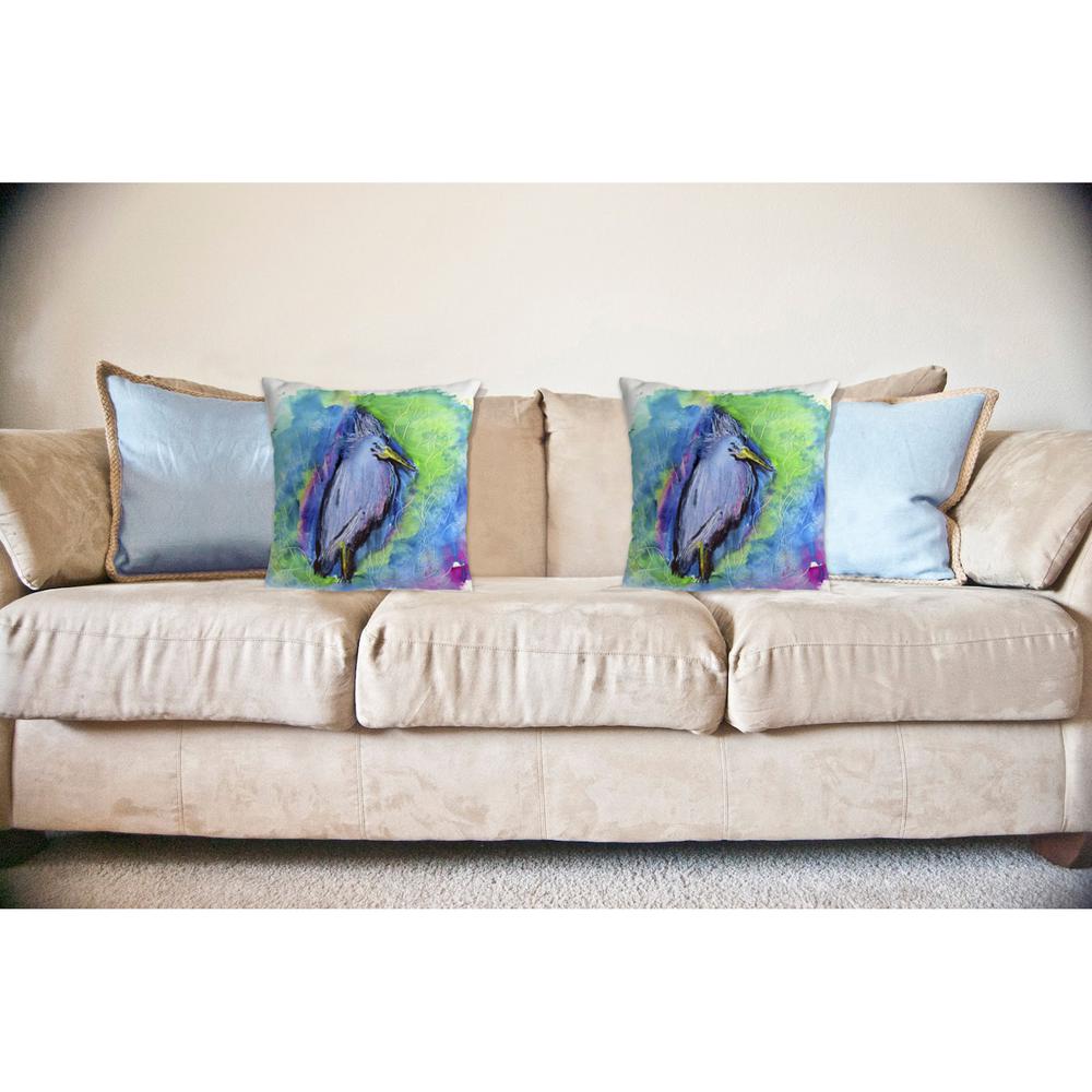 Little Blue Heron No Cord Pillow 18x18. Picture 2