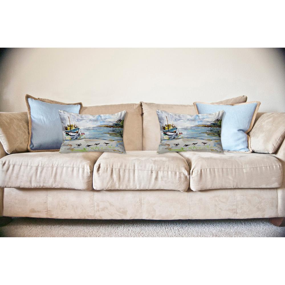 Boat & Sandpipers No Cord Pillow 16x20. Picture 2