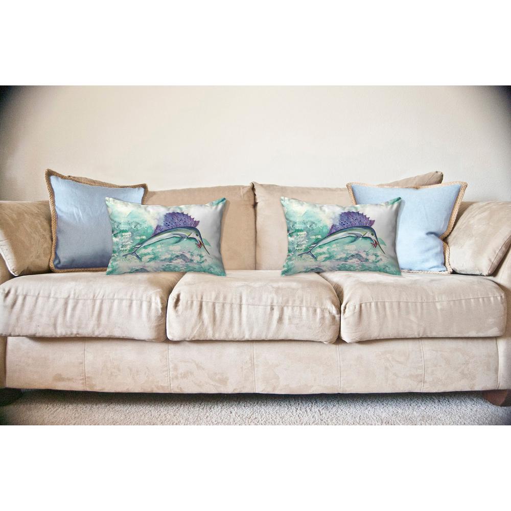 Betsy's Sailfish No Cord Pillow 16x20. Picture 2