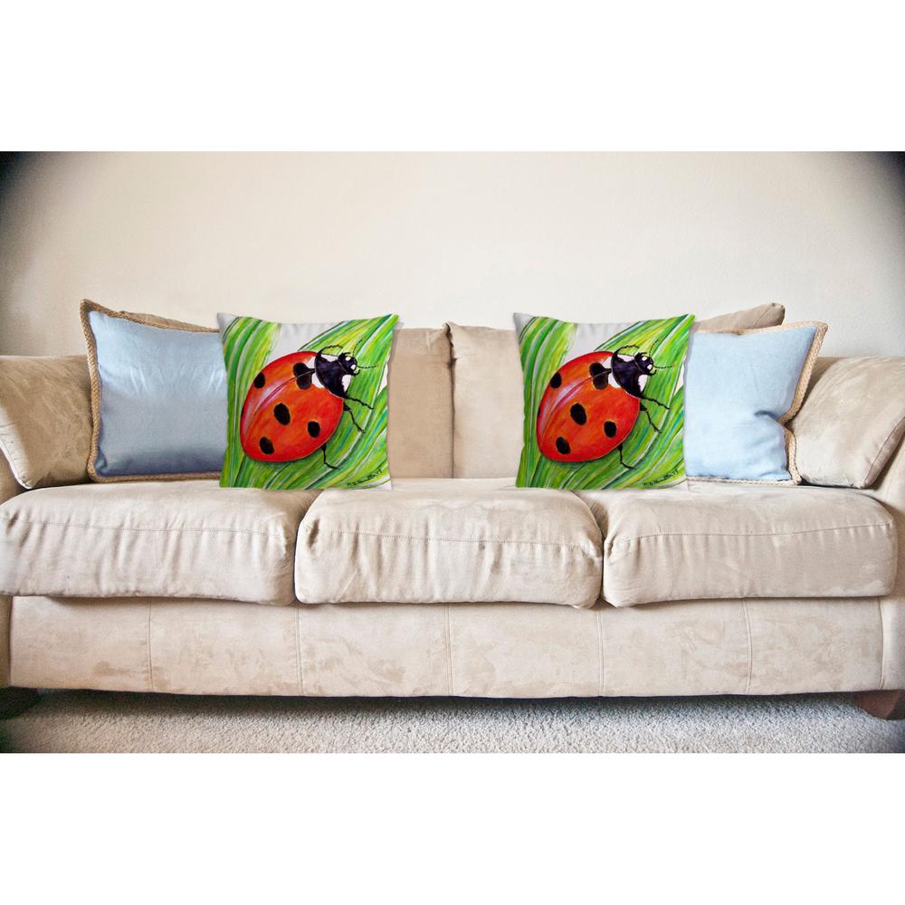 Ladybug No Cord Pillow 18x18. Picture 2