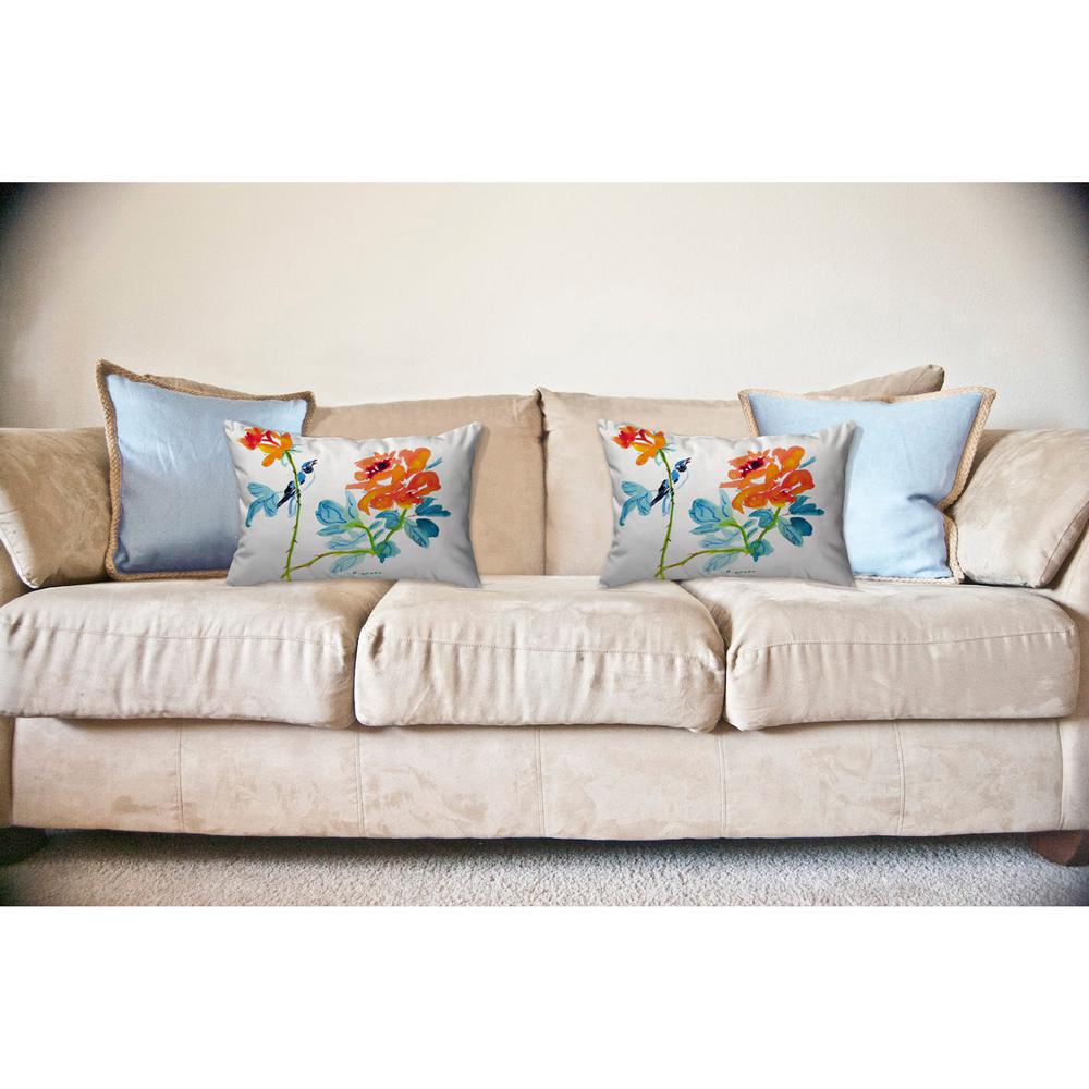 Bird & Roses No Cord Pillow 16x20. Picture 2