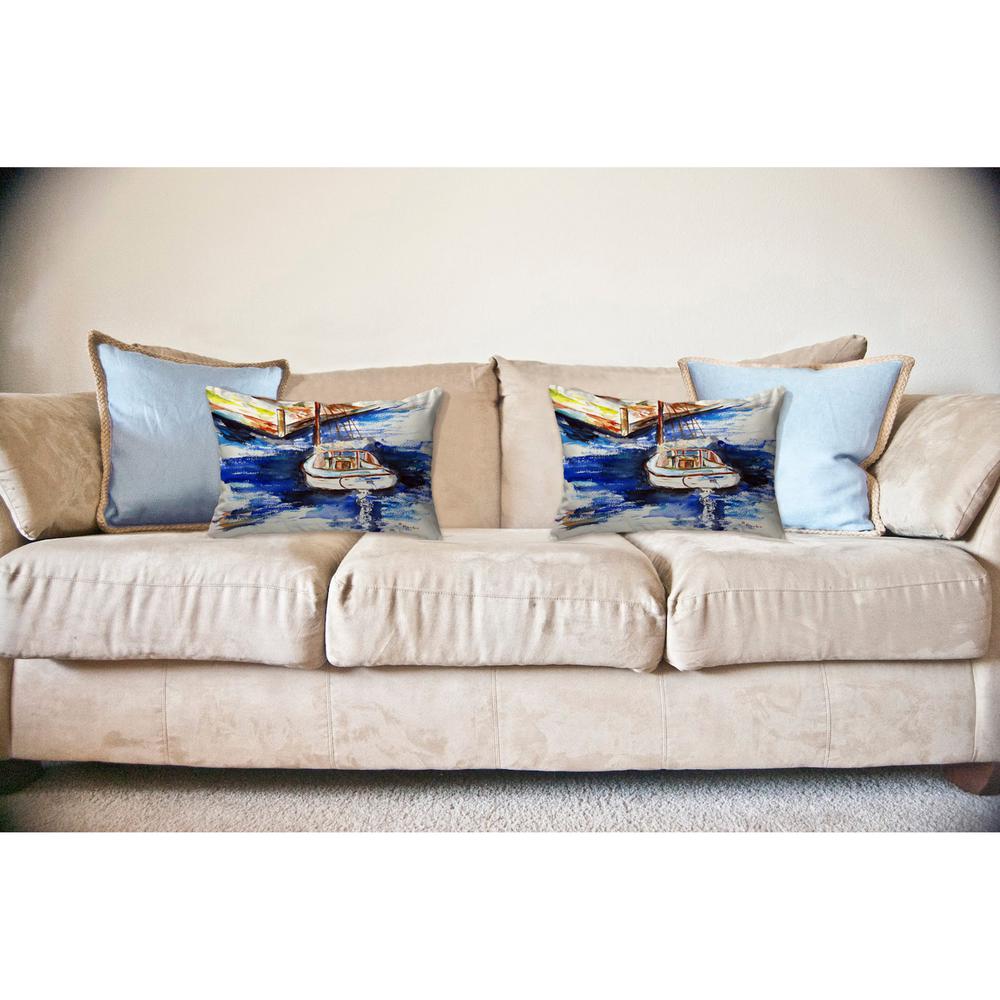 Sailboat & Dock Noncorded Pillow 16x20. Picture 2