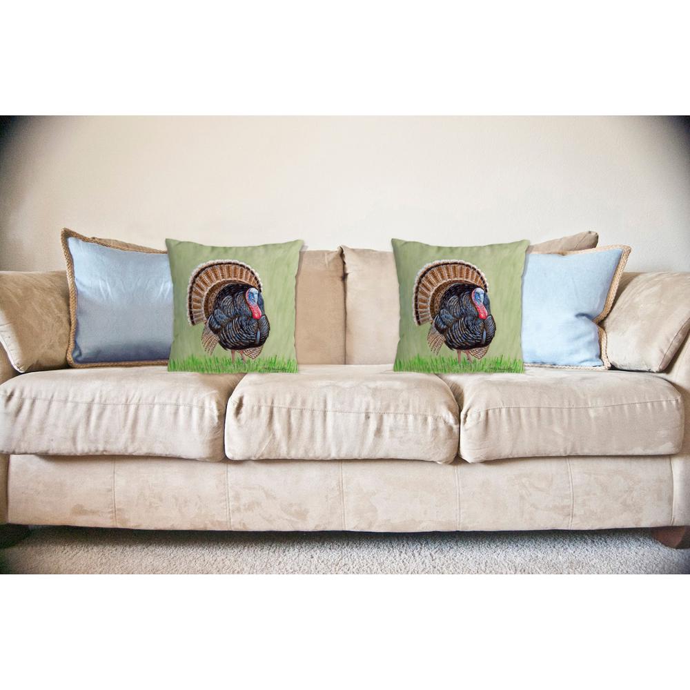 Wild Turkey No Cord Pillow 18x18. Picture 2