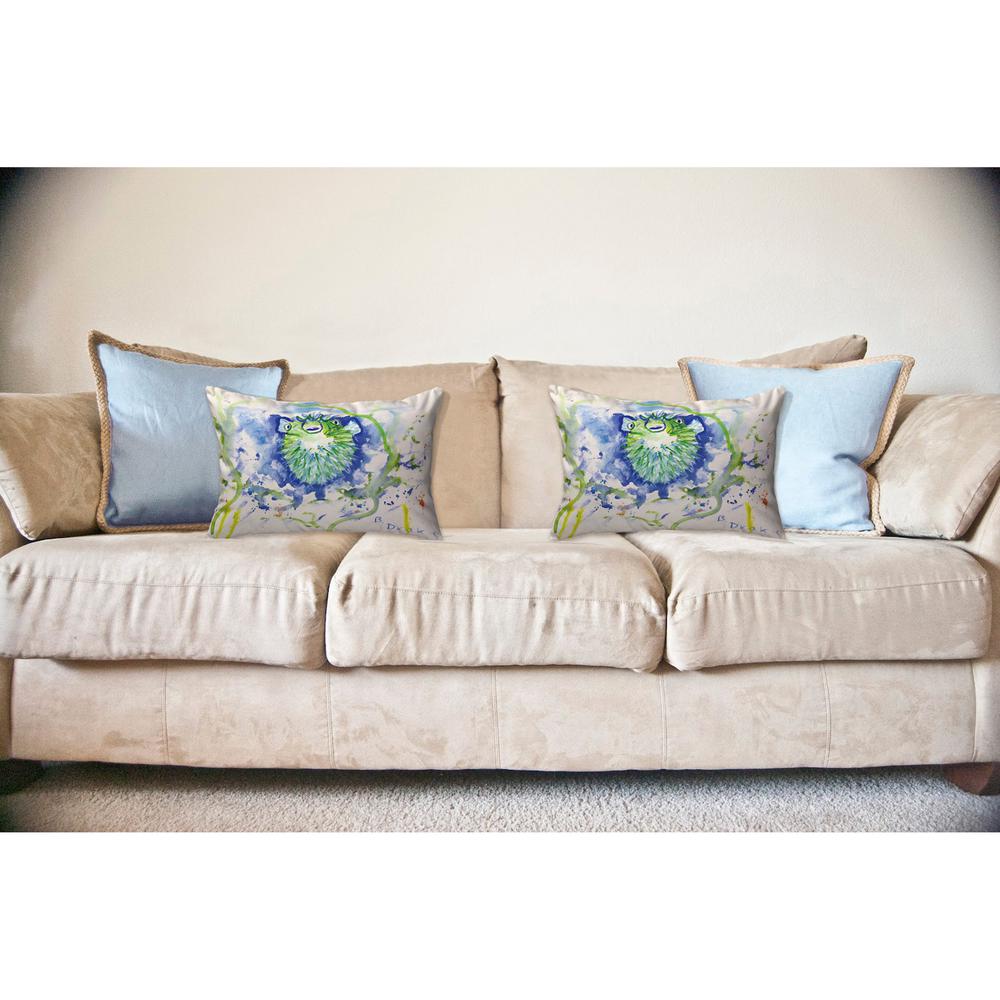 Spiney Puffer No Cord Indoor/Outdoor Pillow 16x20. Picture 2