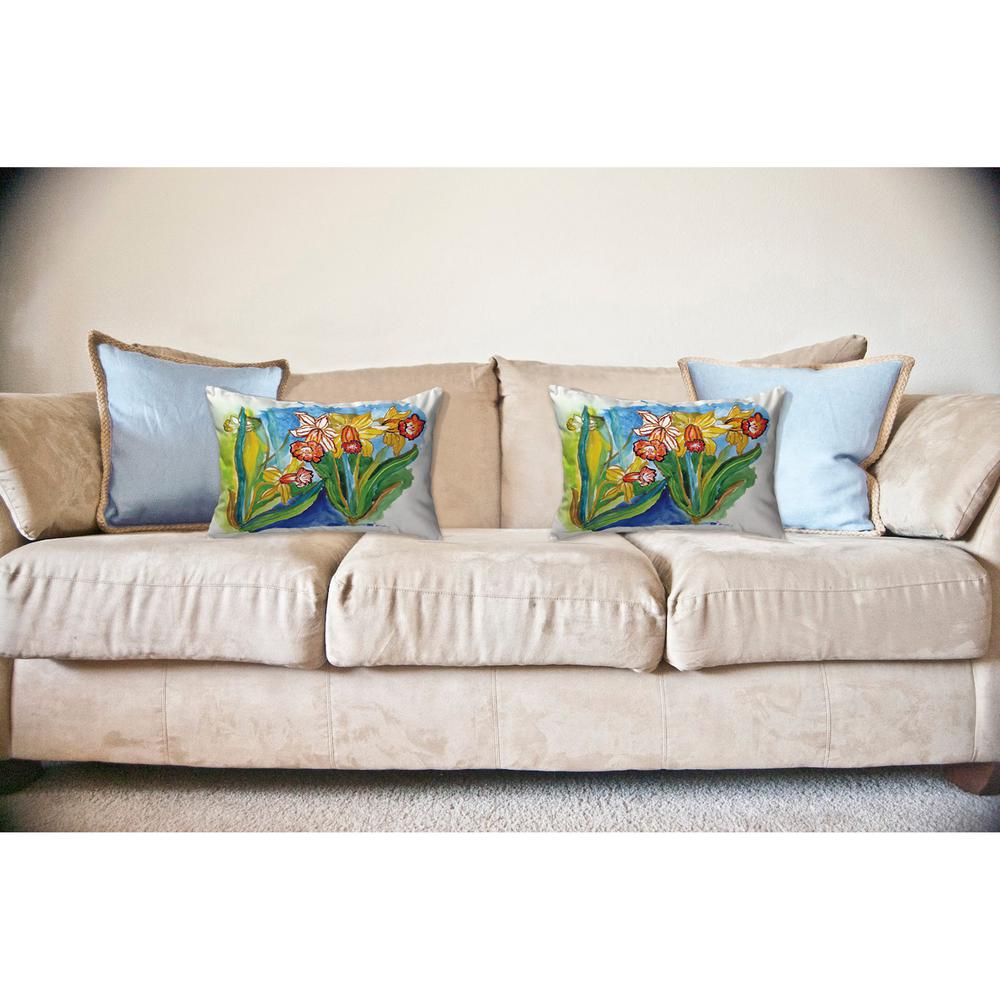 Daffodils No Cord Indoor/Outdoor Pillow 16x20. Picture 2