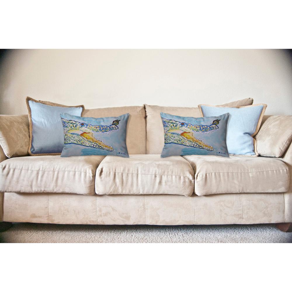 Croc & ButterFly No Cord Indoor/Outdoor Pillow 16x20. Picture 2