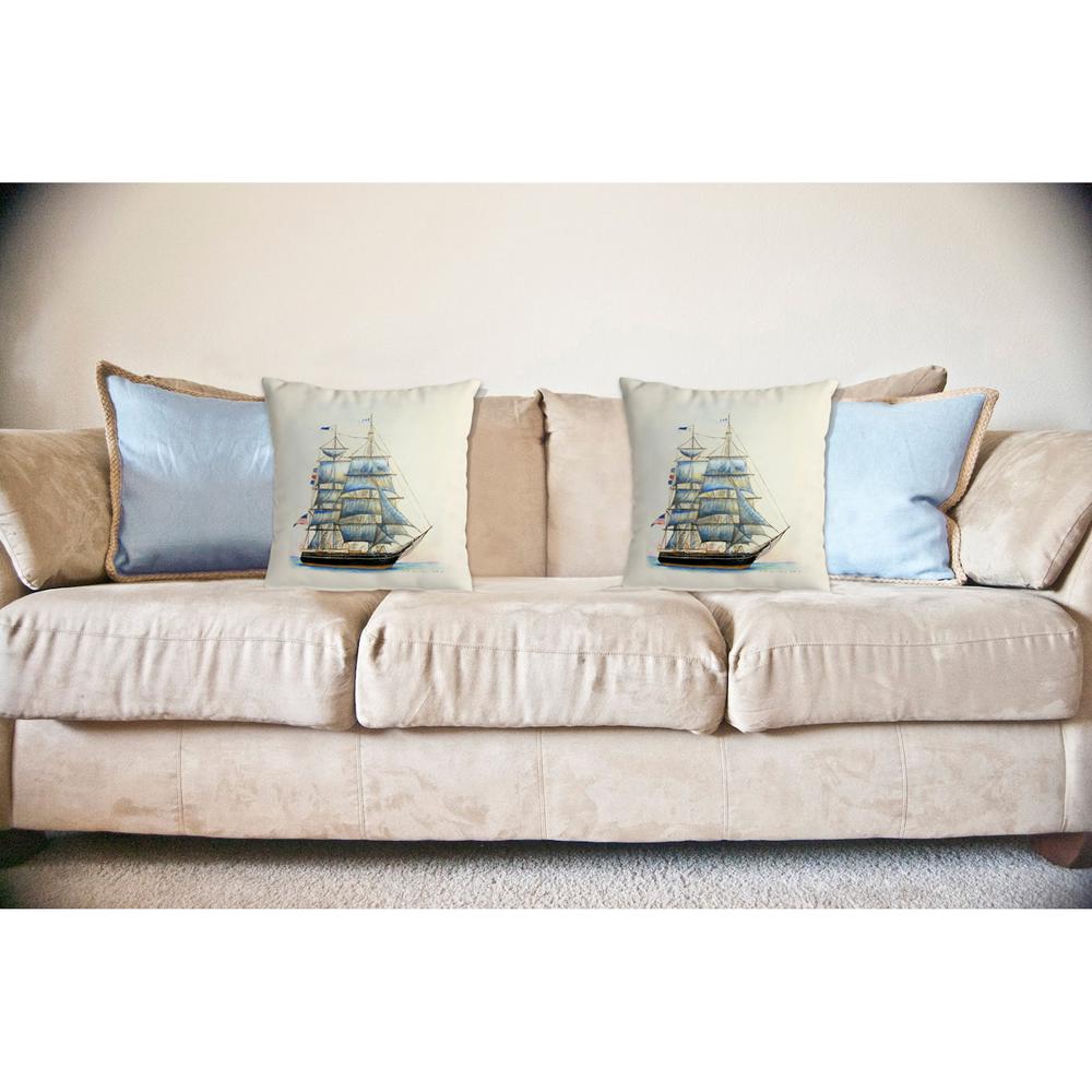 Whaling Ship No Cord Pillow 18x18. Picture 2