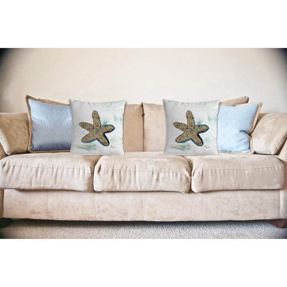 Betsy's Starfish No Cord Pillow 18x18. Picture 2