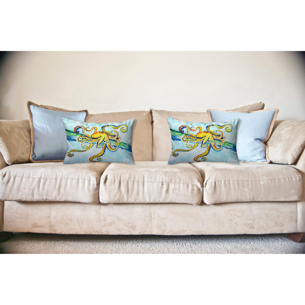 Crazy Octopus No Cord Pillow 16x20. Picture 2