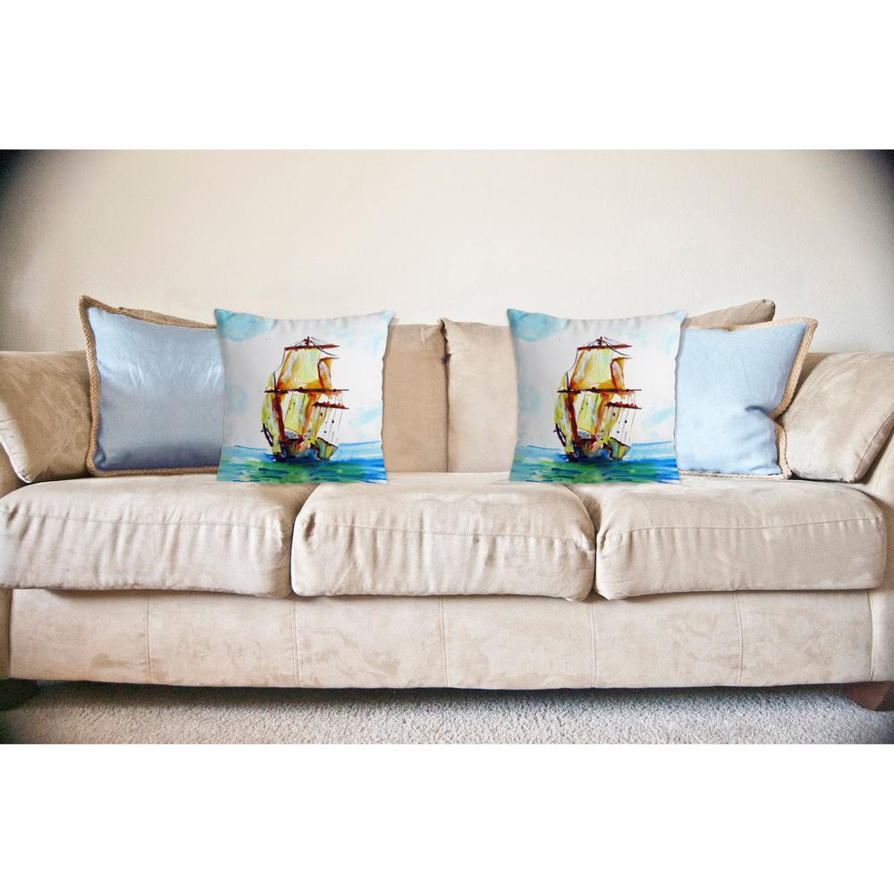 Tall Ship No Cord Pillow 18x18. Picture 2