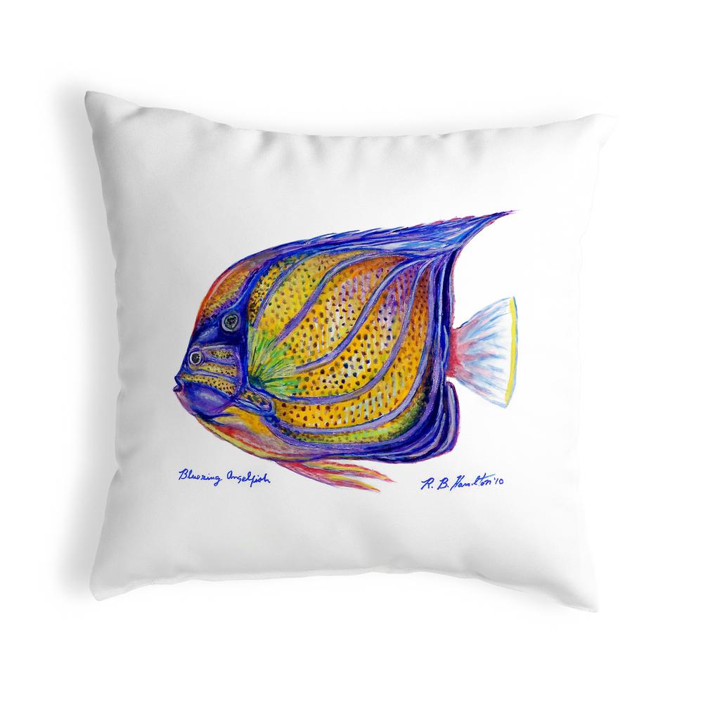 Blue Ring Angelfish No Cord Pillow 18x18. Picture 1