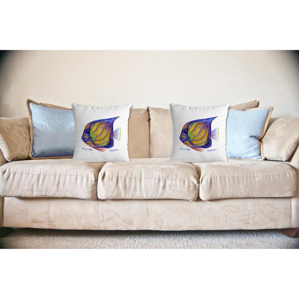 Blue Ring Angelfish No Cord Pillow 18x18. Picture 2