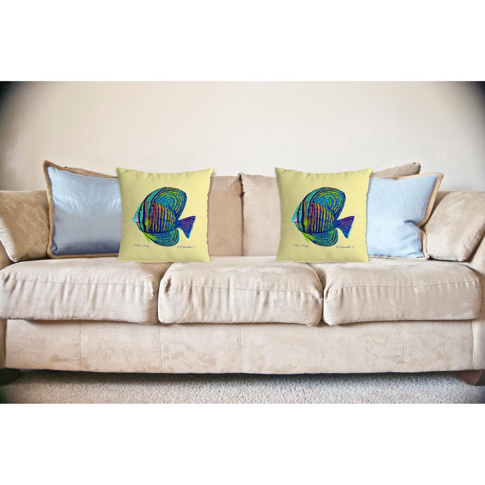 Sailfin Tang - Yellow No Cord Pillow 18x18. Picture 2