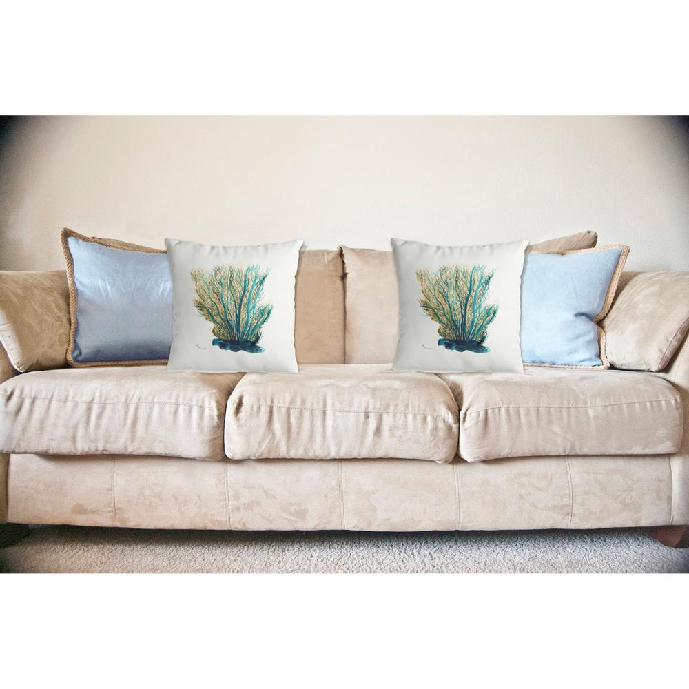 Blue Coral No Cord Pillow 18x18. Picture 2