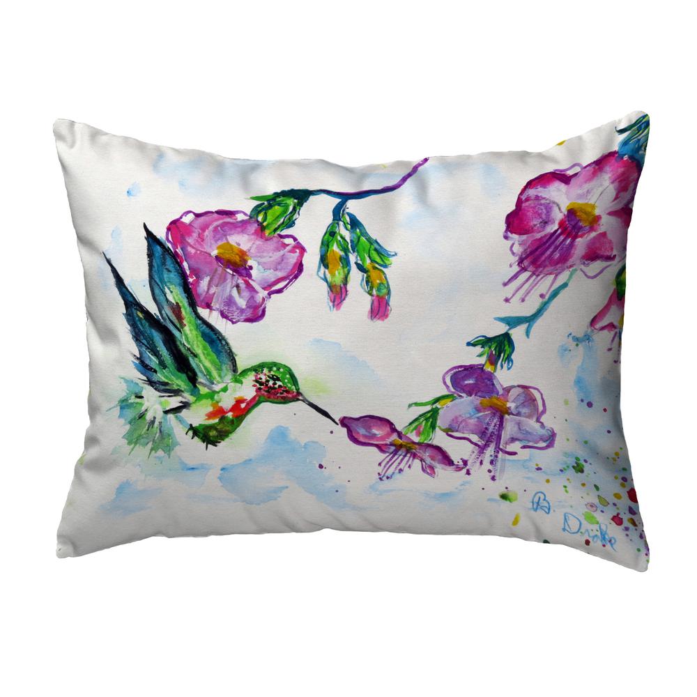Feeding Hummingbird No Cord Pillow 16x20. Picture 1