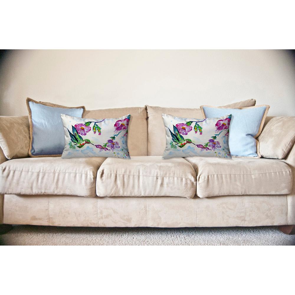 Feeding Hummingbird No Cord Pillow 16x20. Picture 2