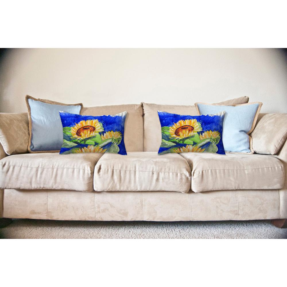 Gold Rising SunFlower No Cord Pillow 16x20. Picture 2