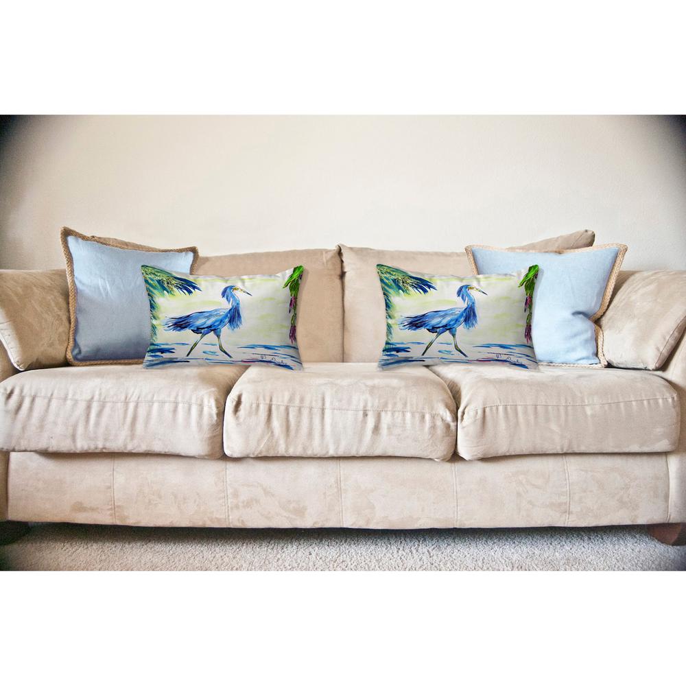 Blue Egret No Cord Pillow 16x20. Picture 2