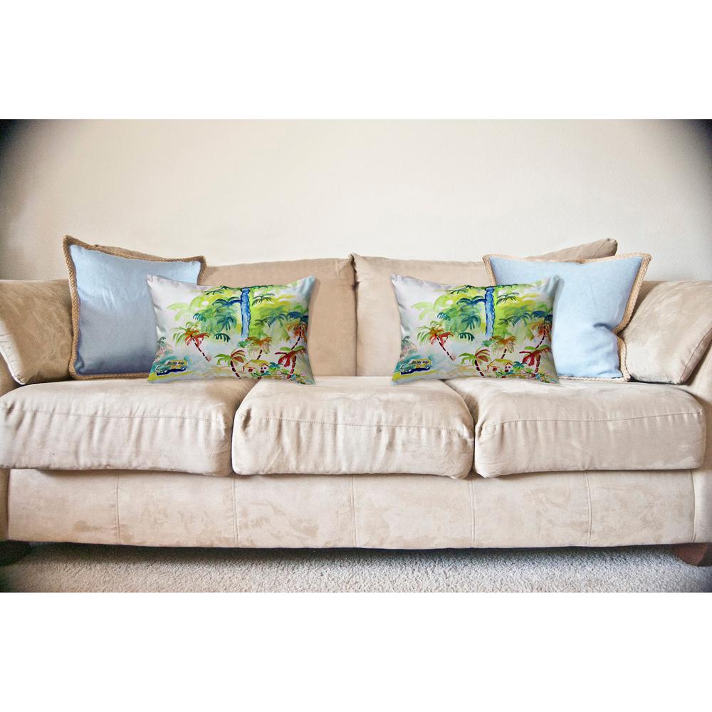 Colorful Palms No Cord Pillow 16x20. Picture 2