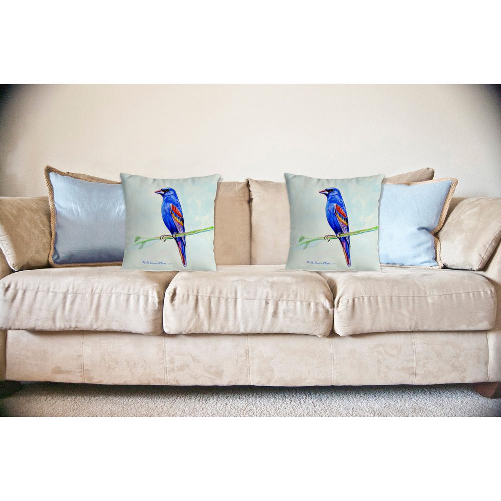 Blue Grosebeak No Cord Pillow 16x20. Picture 2