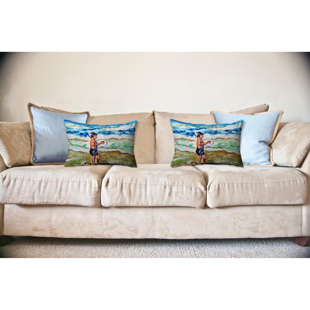 Boy & Surf No Cord Pillow 16x20. Picture 2