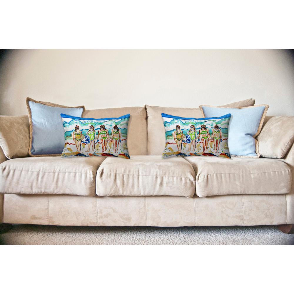 Girls Walking Noncorded Pillow 16x20. Picture 2
