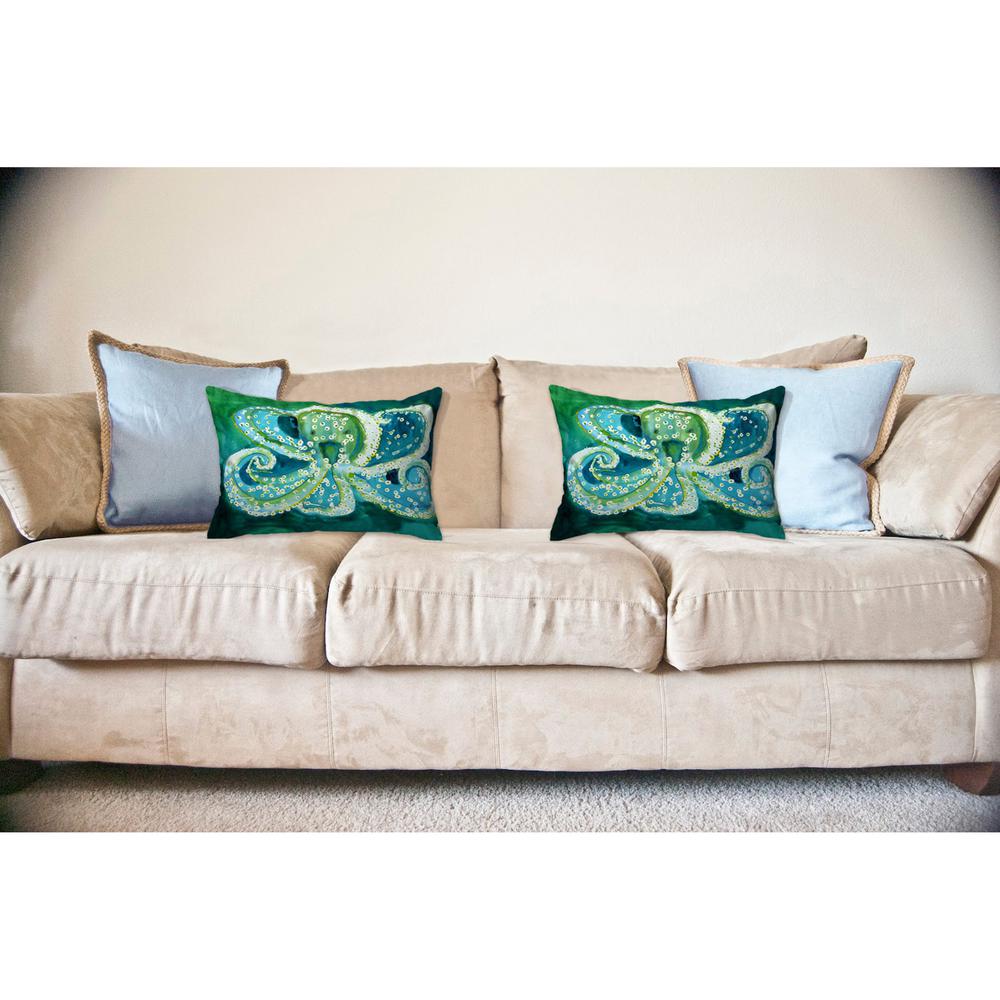 Octopus No Cord Pillow 16x20. Picture 2