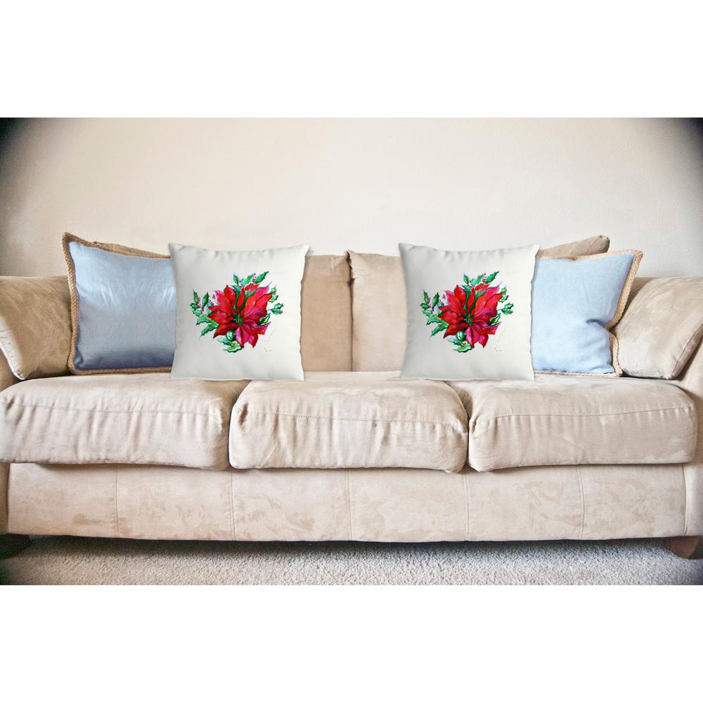 Poinsettia No Cord Pillow 18x18. Picture 2