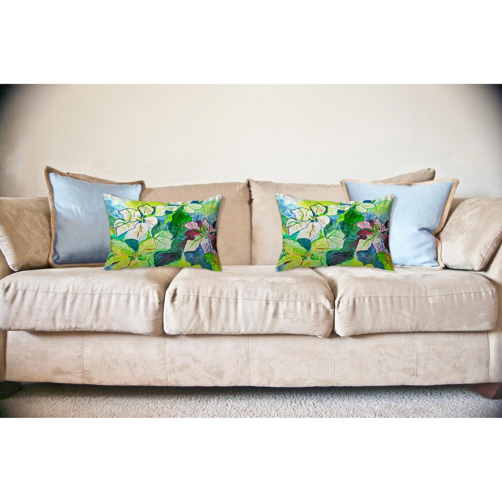 White Poinsettia No Cord Pillow 16x20. Picture 2