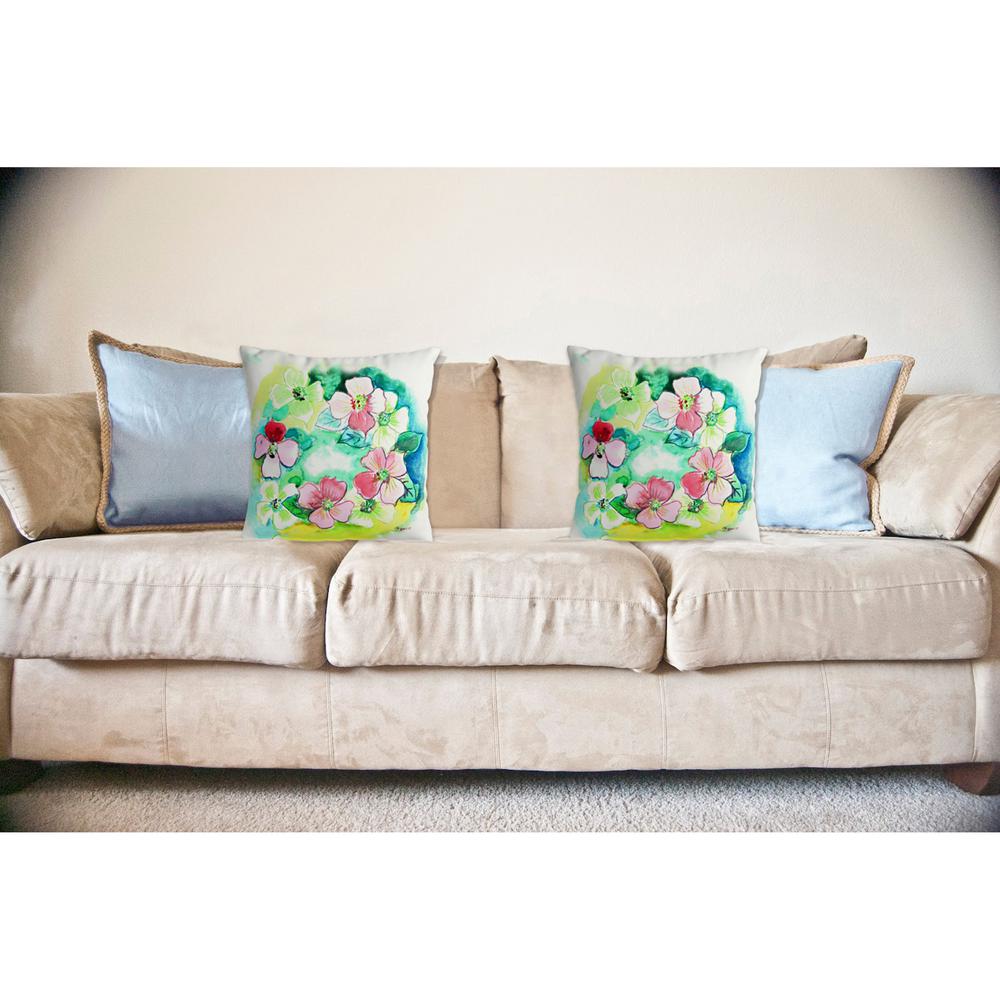 Flower Wreath No Cord Pillow 18x18. Picture 2