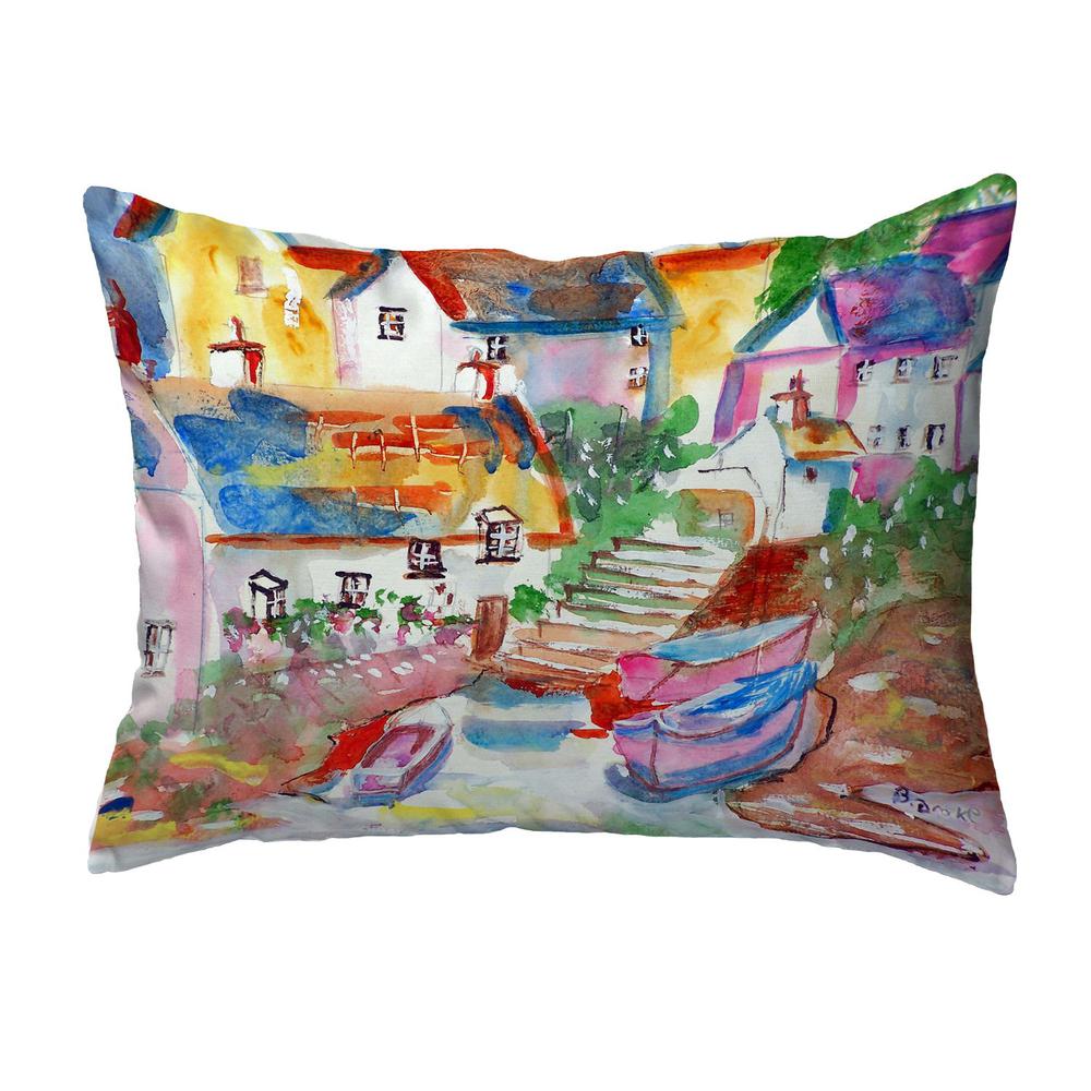 Boats At Steps No Cord Pillow 16x20. Picture 1