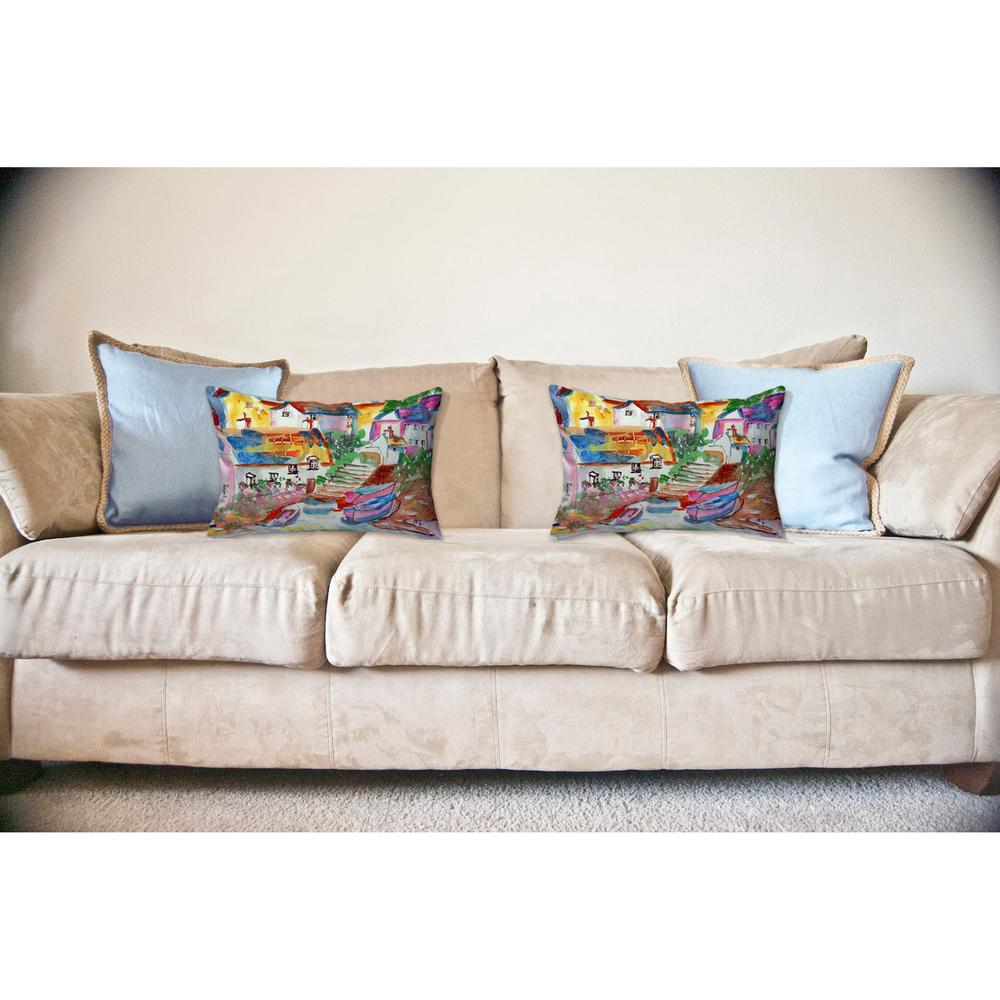 Boats At Steps No Cord Pillow 16x20. Picture 2