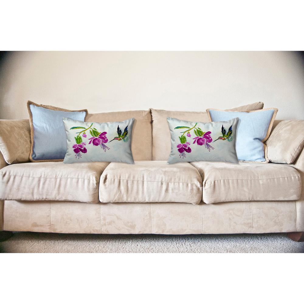 Purple Hummingbird No Cord Pillow 16x20. Picture 2