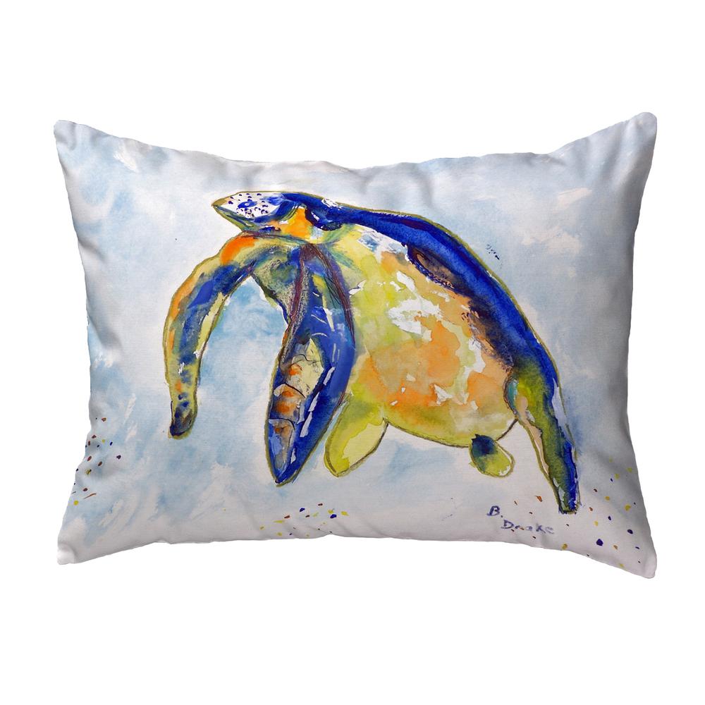Blue Sea Turtle - Left No Cord Pillow 16x20. Picture 1