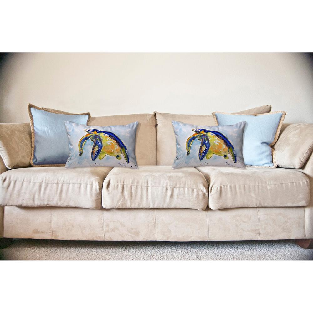 Blue Sea Turtle - Left No Cord Pillow 16x20. Picture 2