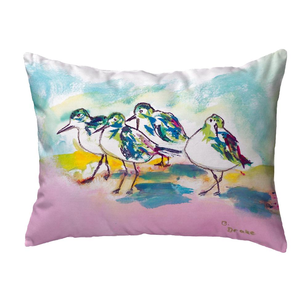 Pink Sanderlings No Cord Pillow 16x20. Picture 1