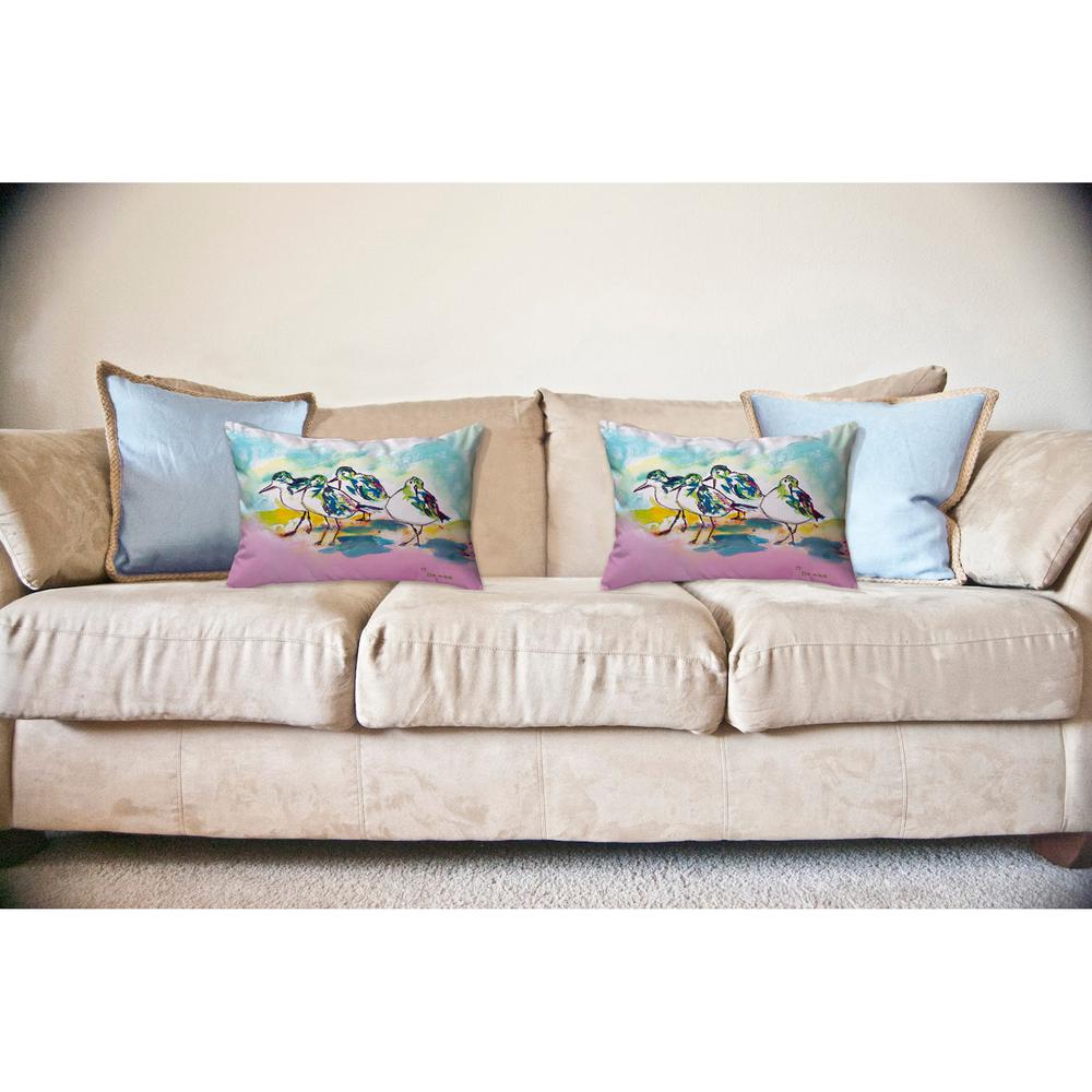 Pink Sanderlings No Cord Pillow 16x20. Picture 2