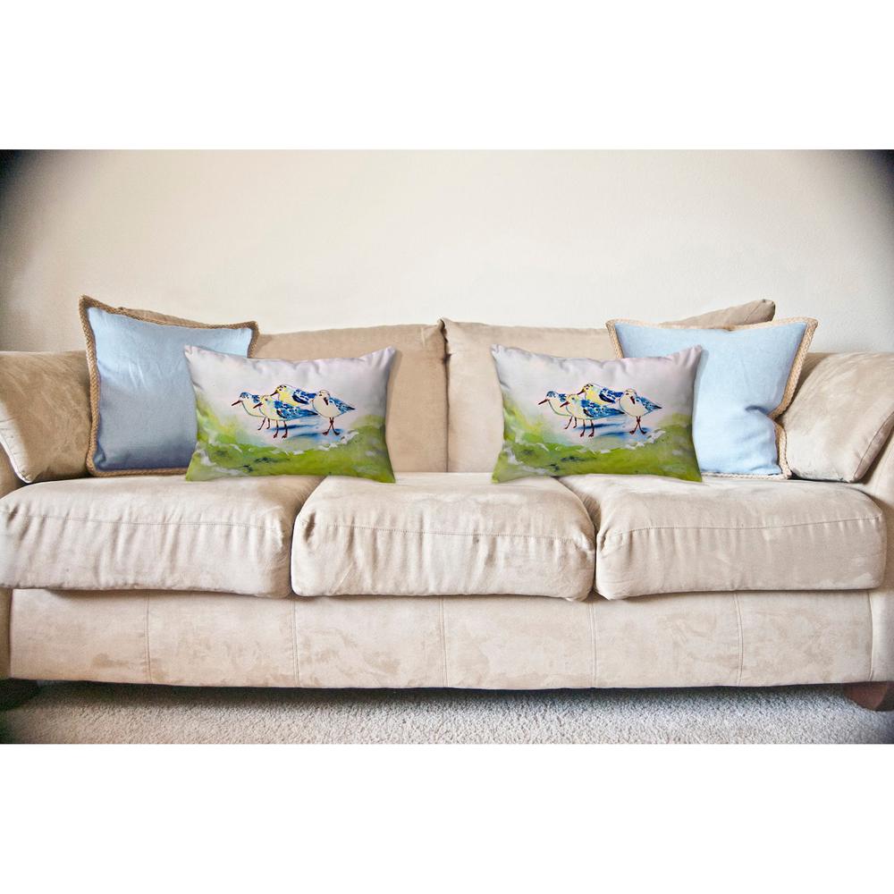 Green Sanderlings No Cord Pillow 16x20. Picture 2