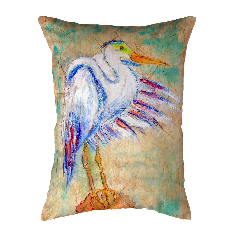 Egret on Rice No Cord Pillow 16x20. Picture 1