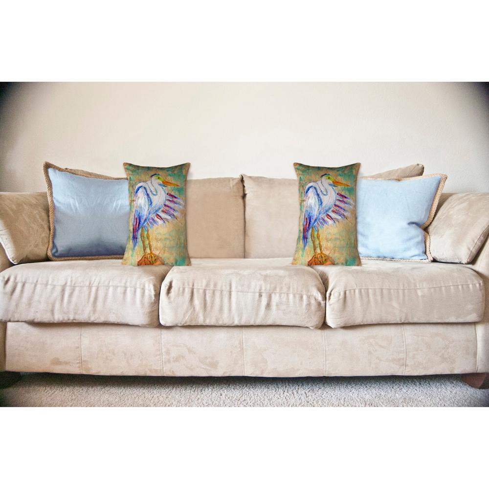 Egret on Rice No Cord Pillow 16x20. Picture 2