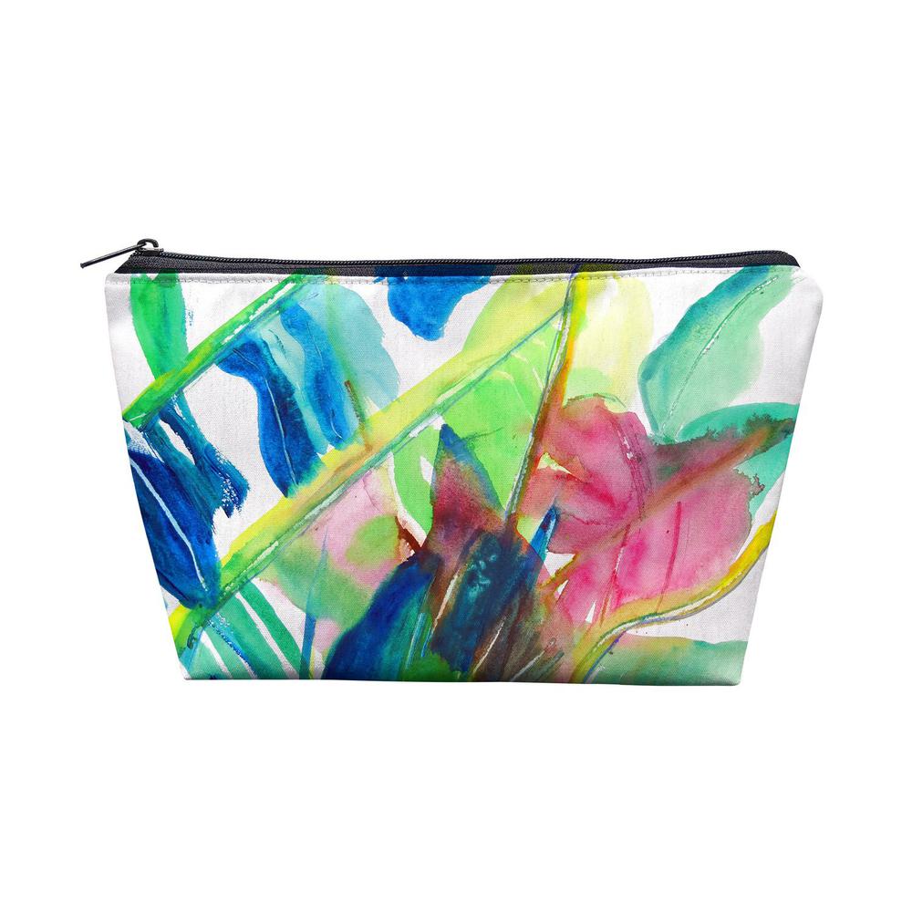 Pink Palms Pouch 8.5x6. Picture 1