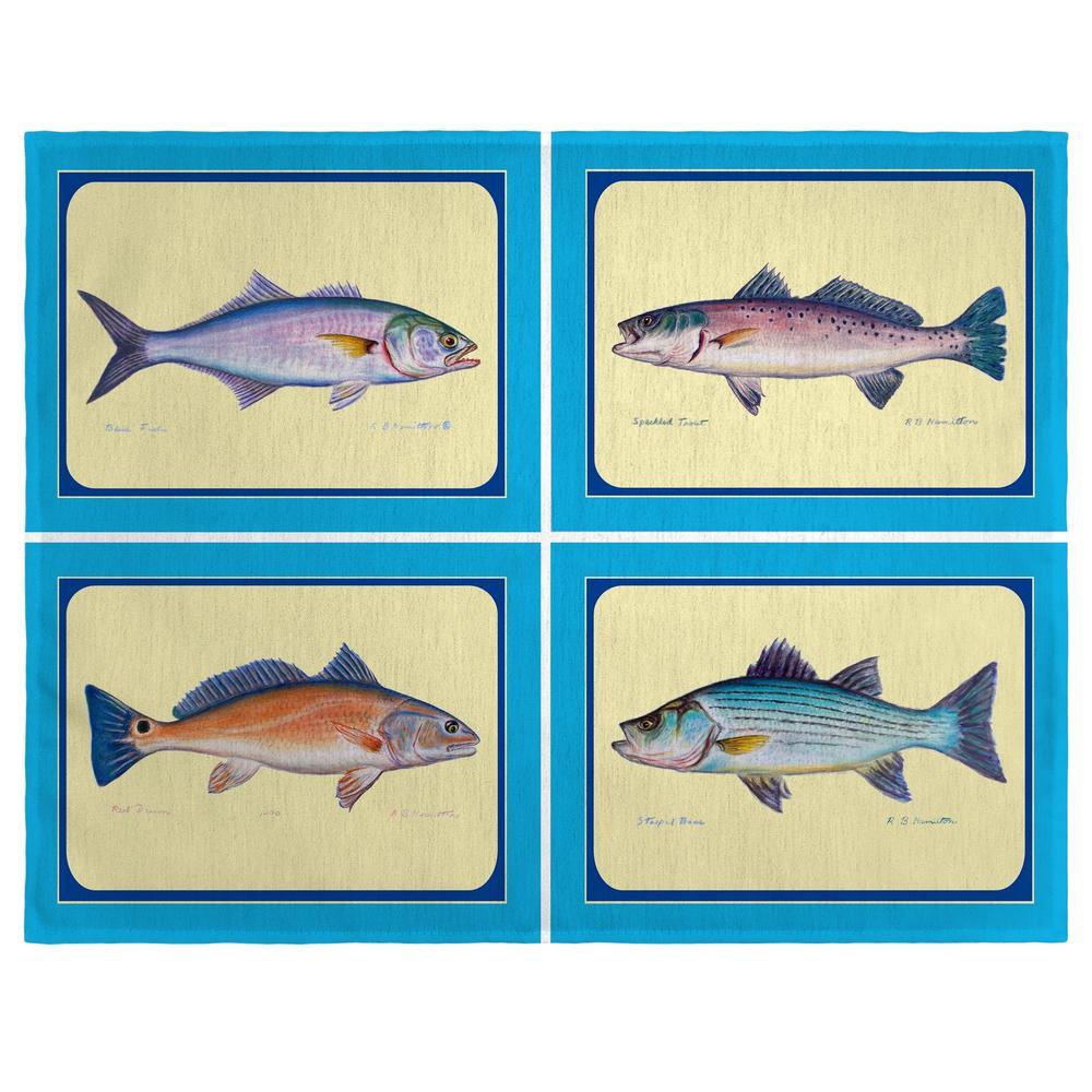 Assorted Fish Place Mat Set of 4. Picture 1