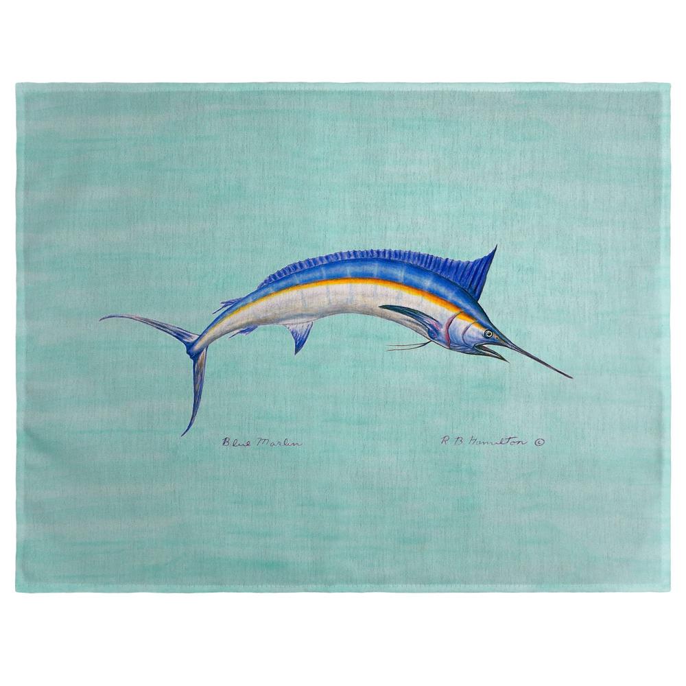 Blue Marlin on Teal Place Mat Set of 4. Picture 1