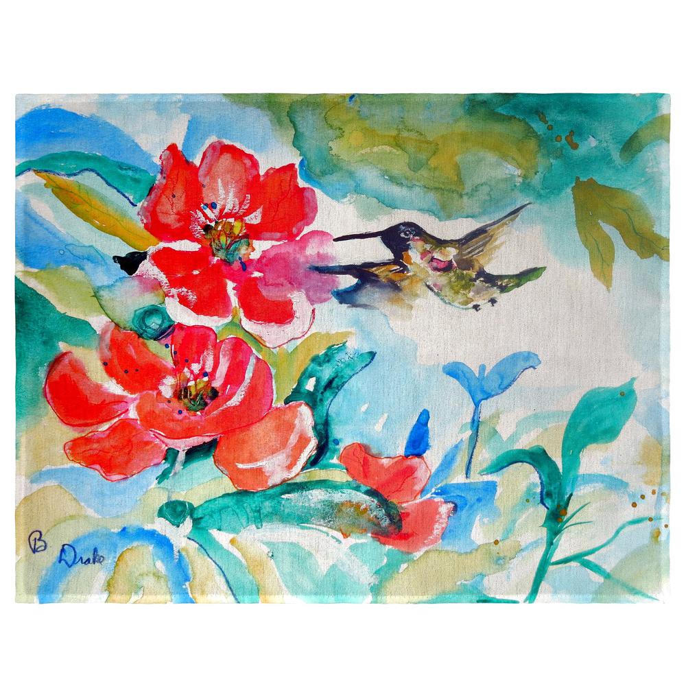 Hummingbird & Red Flower Place Mat Set of 4. Picture 1