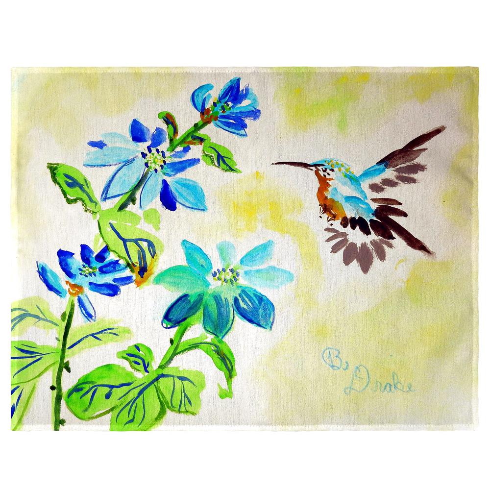 Aqua Hummingbird Place Mat Set of 4. Picture 1