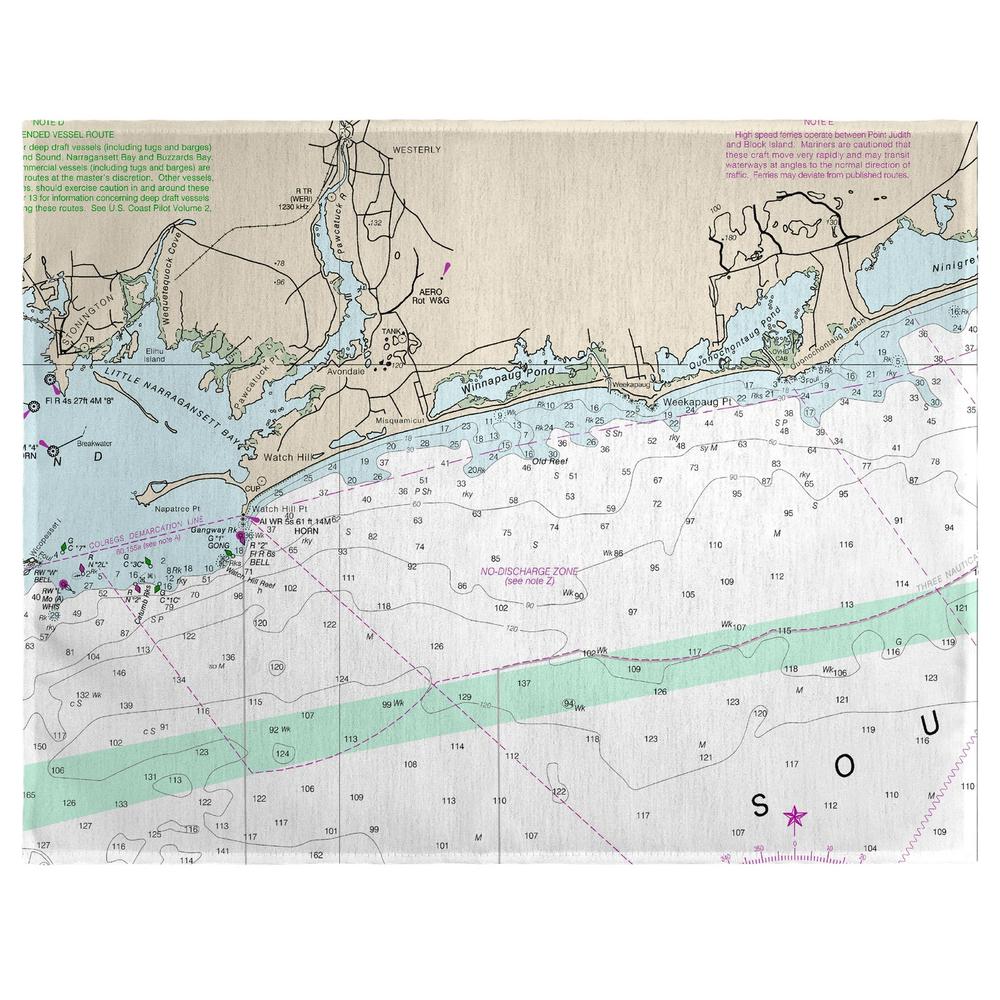 Block Island Sound, RI Nautical Map Place Mat Set of 4. Picture 1