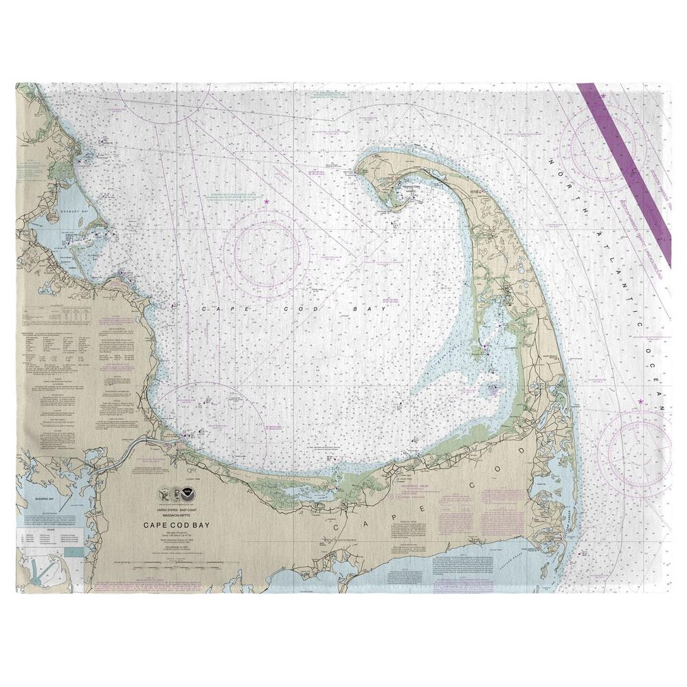 Cape Cod Bay, MA Nautical Map Place Mat Set of 4. Picture 1